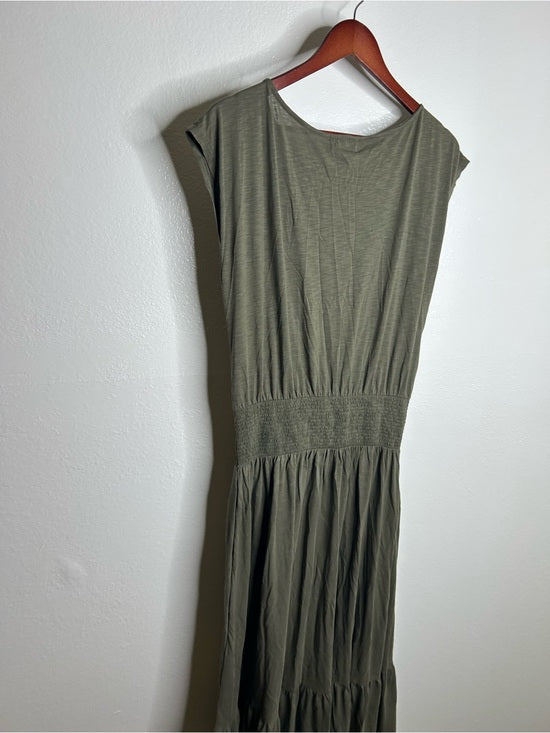 Nation LA 100% Pima Cotton Knit Evonne Drop Waist Ruched Midi Dress