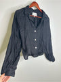 Cleobella 100% Linen Black Button Down Negara Blouse Cropped