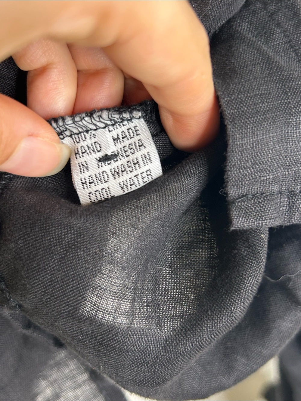 Cleobella 100% Linen Black Button Down Negara Blouse Cropped