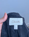 Cleobella 100% Linen Black Button Down Negara Blouse Cropped