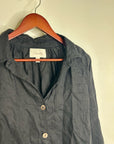 Cleobella 100% Linen Black Button Down Negara Blouse Cropped
