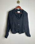 Cleobella 100% Linen Black Button Down Negara Blouse Cropped