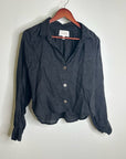 Cleobella 100% Linen Black Button Down Negara Blouse Cropped