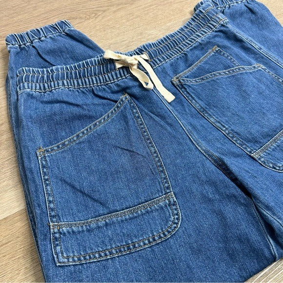 Sundance 100% Cotton Nyla Denim Utility Style Baggy Drawstring Jogger Pant