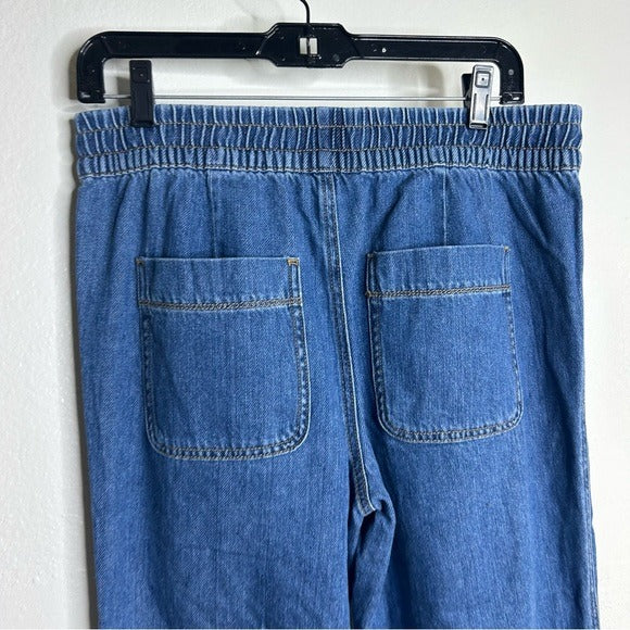 Sundance 100% Cotton Nyla Denim Utility Style Baggy Drawstring Jogger Pant
