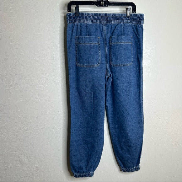 Sundance 100% Cotton Nyla Denim Utility Style Baggy Drawstring Jogger Pant