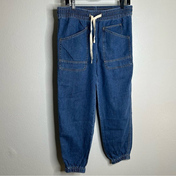 Sundance Sundance 100% Cotton Nyla Denim Utility Style Baggy Drawstring Jogger Pant - Cotton, Denim