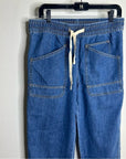 Sundance 100% Cotton Nyla Denim Utility Style Baggy Drawstring Jogger Pant