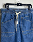 Sundance 100% Cotton Nyla Denim Utility Style Baggy Drawstring Jogger Pant