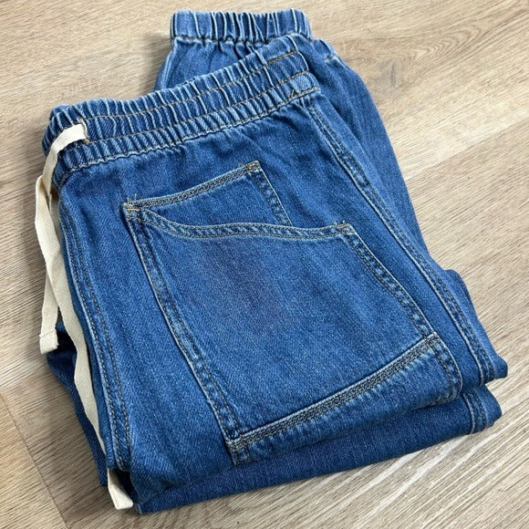 Sundance 100% Cotton Nyla Denim Utility Style Baggy Drawstring Jogger Pant