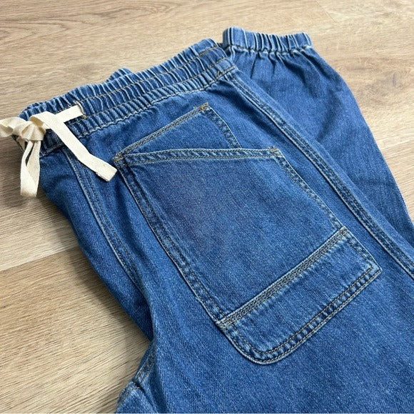 Sundance 100% Cotton Nyla Denim Utility Style Baggy Drawstring Jogger Pant