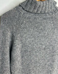 HT Naturals Wool Hemp Thick Textured Knit Gray Turtleneck Sweater