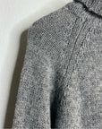 HT Naturals Wool Hemp Thick Textured Knit Gray Turtleneck Sweater