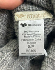 HT Naturals Wool Hemp Thick Textured Knit Gray Turtleneck Sweater