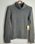 HT Naturals Wool Hemp Thick Textured Knit Gray Turtleneck Sweater