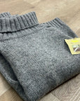 HT Naturals Wool Hemp Thick Textured Knit Gray Turtleneck Sweater