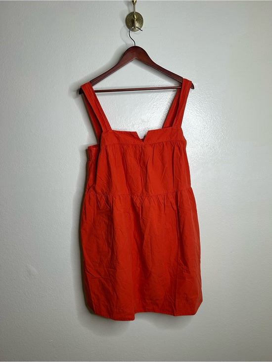 Nation LTD Nation LA 100% Pima Cotton Poplin Red Tiered Tank Style Mini Dress - Cotton