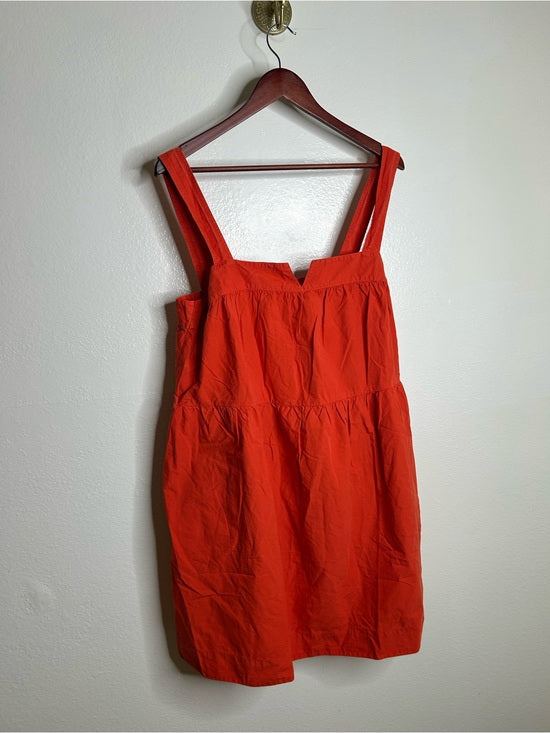 Nation LTD Nation LA 100% Pima Cotton Poplin Red Tiered Tank Style Mini Dress - Cotton
