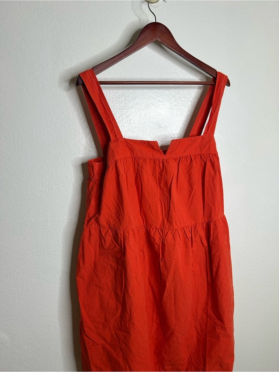 Nation LTD Nation LA 100% Pima Cotton Poplin Red Tiered Tank Style Mini Dress - Cotton