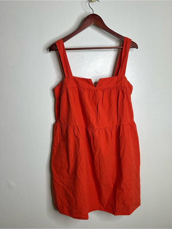 Nation LTD Nation LA 100% Pima Cotton Poplin Red Tiered Tank Style Mini Dress - Cotton