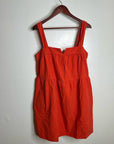 Nation LA 100% Pima Cotton Poplin Red Tiered Tank Style Mini Dress