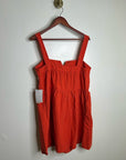 Nation LA 100% Pima Cotton Poplin Red Tiered Tank Style Mini Dress