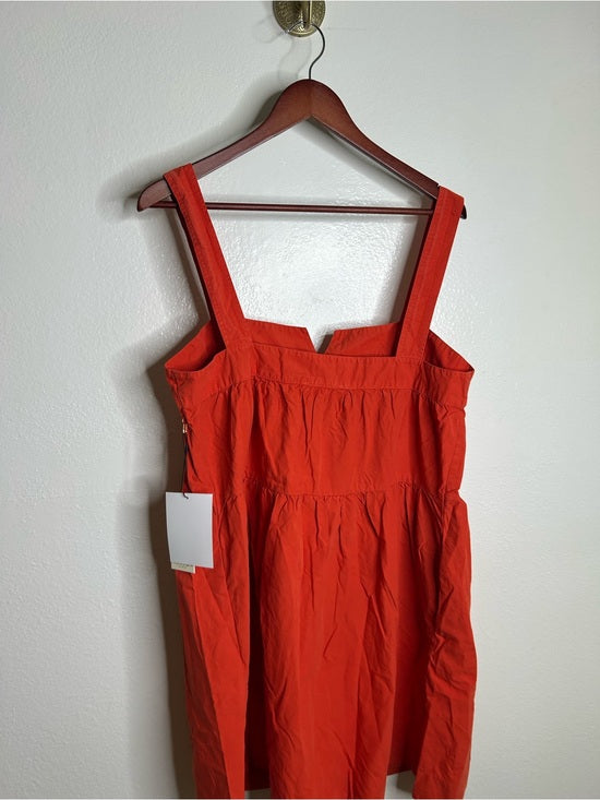 Nation LA 100% Pima Cotton Poplin Red Tiered Tank Style Mini Dress