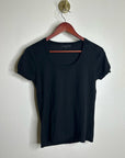 AG 100% Cotton Knit Black Short Sleeve Scoop Neck Sweater Top