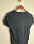 AG 100% Cotton Knit Black Short Sleeve Scoop Neck Sweater Top
