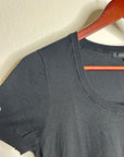 AG 100% Cotton Knit Black Short Sleeve Scoop Neck Sweater Top