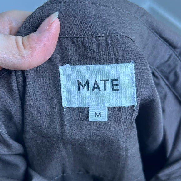 MATE The Label 100% Organic Cotton Poplin Button Down Chocolate Brown