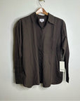 MATE The Label 100% Organic Cotton Poplin Button Down Chocolate Brown