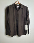 MATE The Label 100% Organic Cotton Poplin Button Down Chocolate Brown