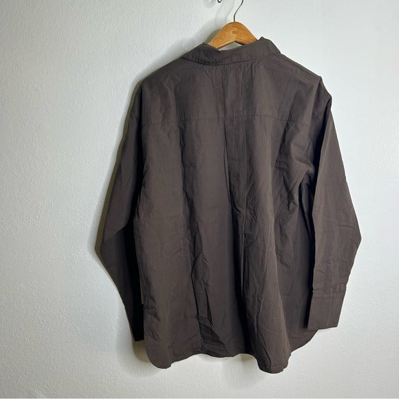 MATE The Label 100% Organic Cotton Poplin Button Down Chocolate Brown