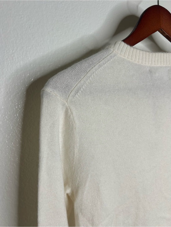 J. Crew 100% Cashmere Button Down Perfect Cashmere Cardigan in Snow