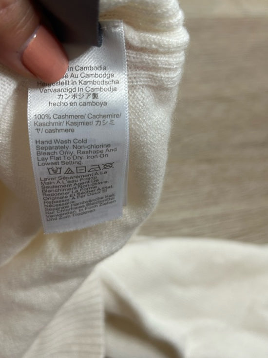 J. Crew 100% Cashmere Button Down Perfect Cashmere Cardigan in Snow