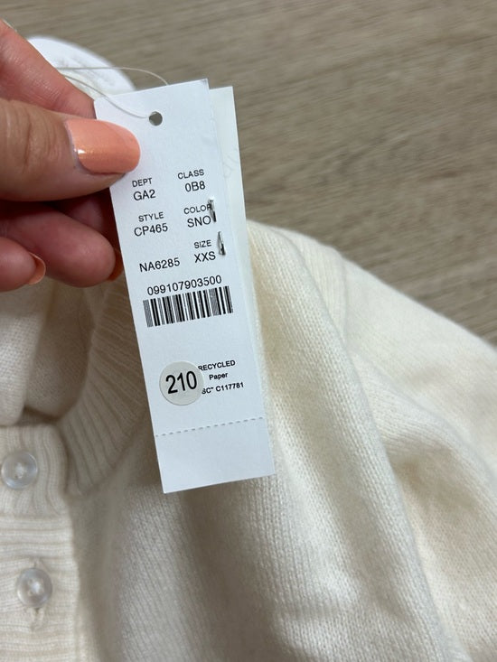 J. Crew 100% Cashmere Button Down Perfect Cashmere Cardigan in Snow