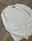 J. Crew 100% Cashmere Button Down Perfect Cashmere Cardigan in Snow
