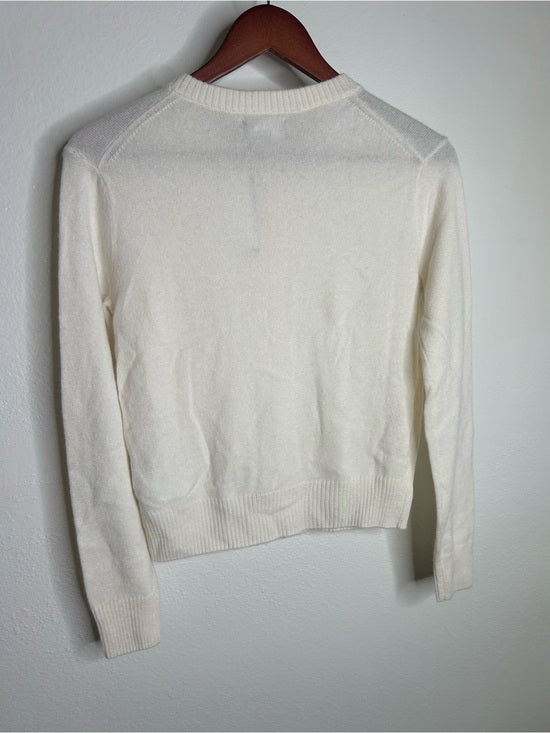 J. Crew 100% Cashmere Button Down Perfect Cashmere Cardigan in Snow