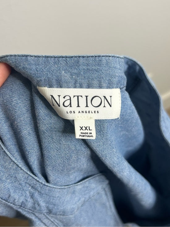 Nation LA 100% Organic Cotton Denim Chambray Emmett Top 3/4 Sleeve