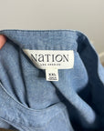 Nation LA 100% Organic Cotton Denim Chambray Emmett Top 3/4 Sleeve