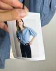 Nation LA 100% Organic Cotton Denim Chambray Emmett Top 3/4 Sleeve
