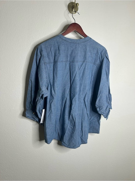 Nation LA 100% Organic Cotton Denim Chambray Emmett Top 3/4 Sleeve