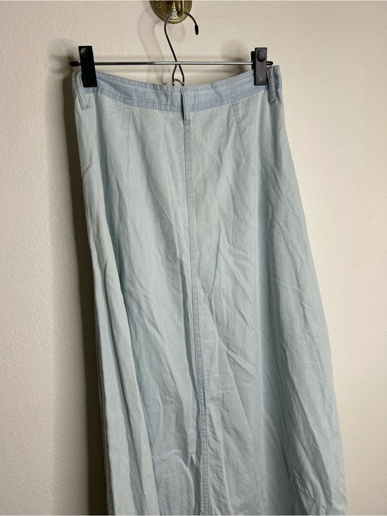 Pistola 100% Cotton Denim Chambray Button Down Flowy Maxi Skirt