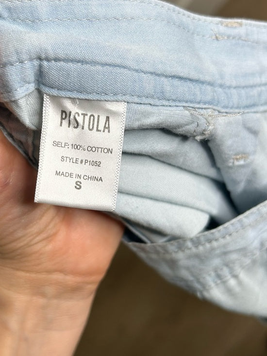 Pistola 100% Cotton Denim Chambray Button Down Flowy Maxi Skirt