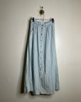 Pistola 100% Cotton Denim Chambray Button Down Flowy Maxi Skirt