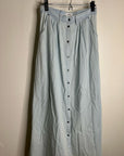 Pistola 100% Cotton Denim Chambray Button Down Flowy Maxi Skirt