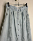 Pistola 100% Cotton Denim Chambray Button Down Flowy Maxi Skirt