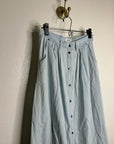 Pistola 100% Cotton Denim Chambray Button Down Flowy Maxi Skirt