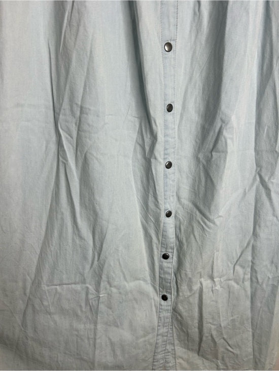 Pistola 100% Cotton Denim Chambray Button Down Flowy Maxi Skirt